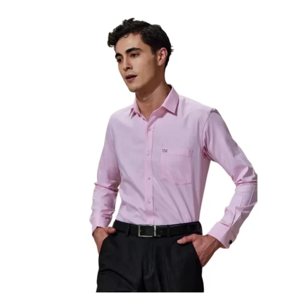 Urbanmods Pink Textured Cuff Link Shirt