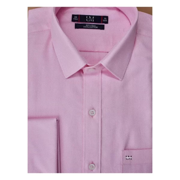 Urbanmods Pink Textured Cuff Link Shirt