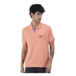 Urbanmods Orange Melange Plain Short Sleeve Casual T-Shirt