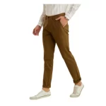 Urbanmods Brown Plain Stretch Lean Fit Trouser