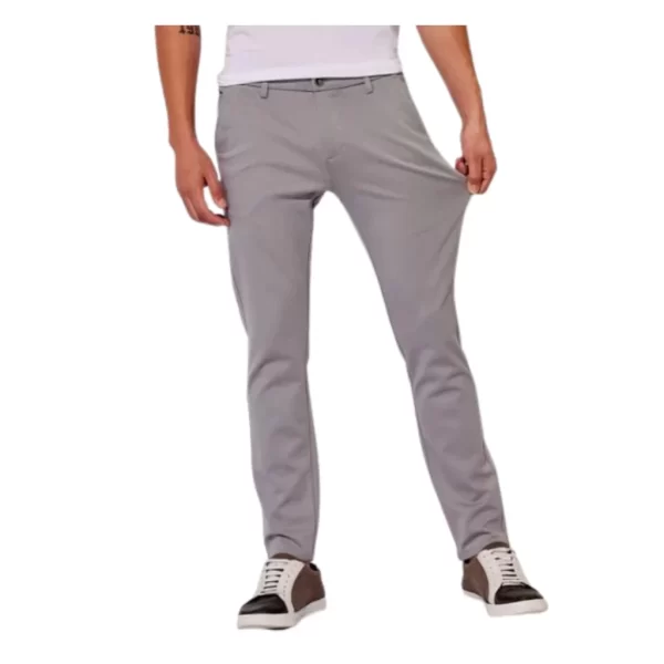 Urbanmods Grey Plain 4-Way Stretch Ultra Slim Fit Trouser